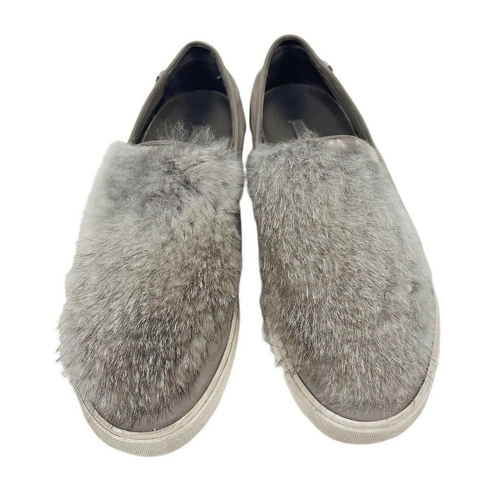 Louise et Cie Bershner Genuine Rabbit Fur Slip-On Sneaker Size 7.5 Gray